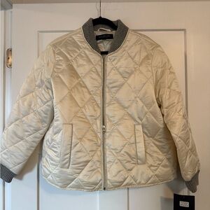 NWT Marc New York  Cream Size M Women's quilted satin bomber style JACKET sz l